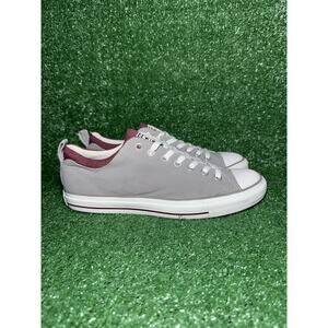 Converse CT All Star Grey Maroon Leather Mens 9 Womens 11 Casual Shoes Sneakers